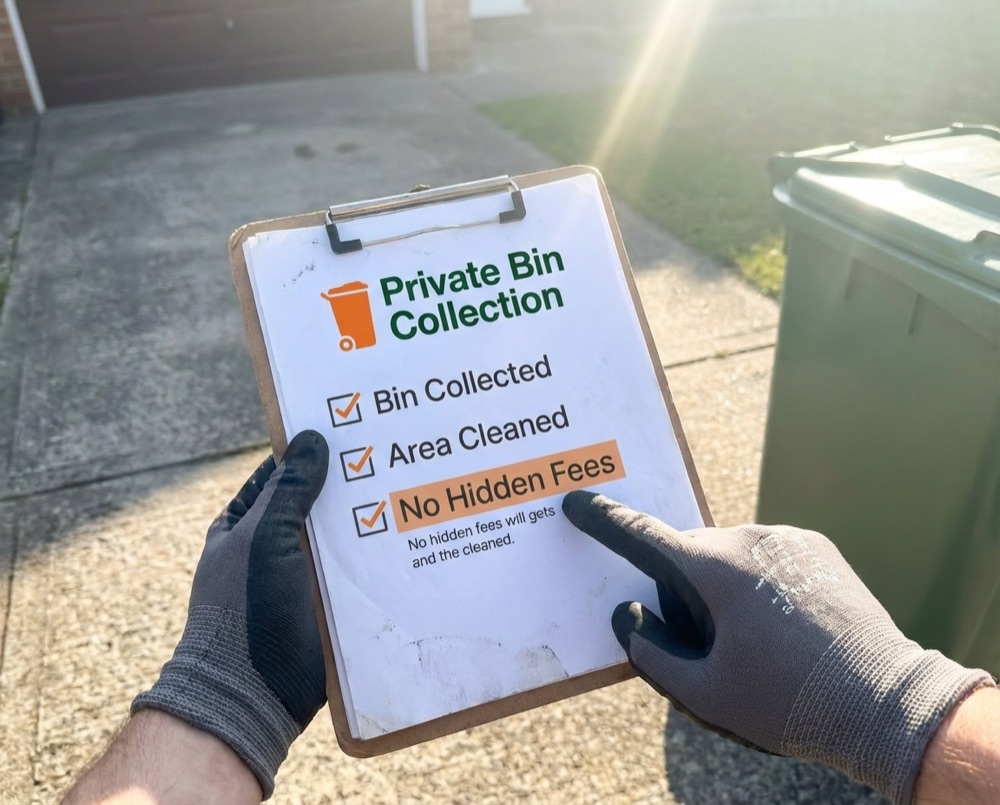 Transparent, honest private bin collection service in Felpham
