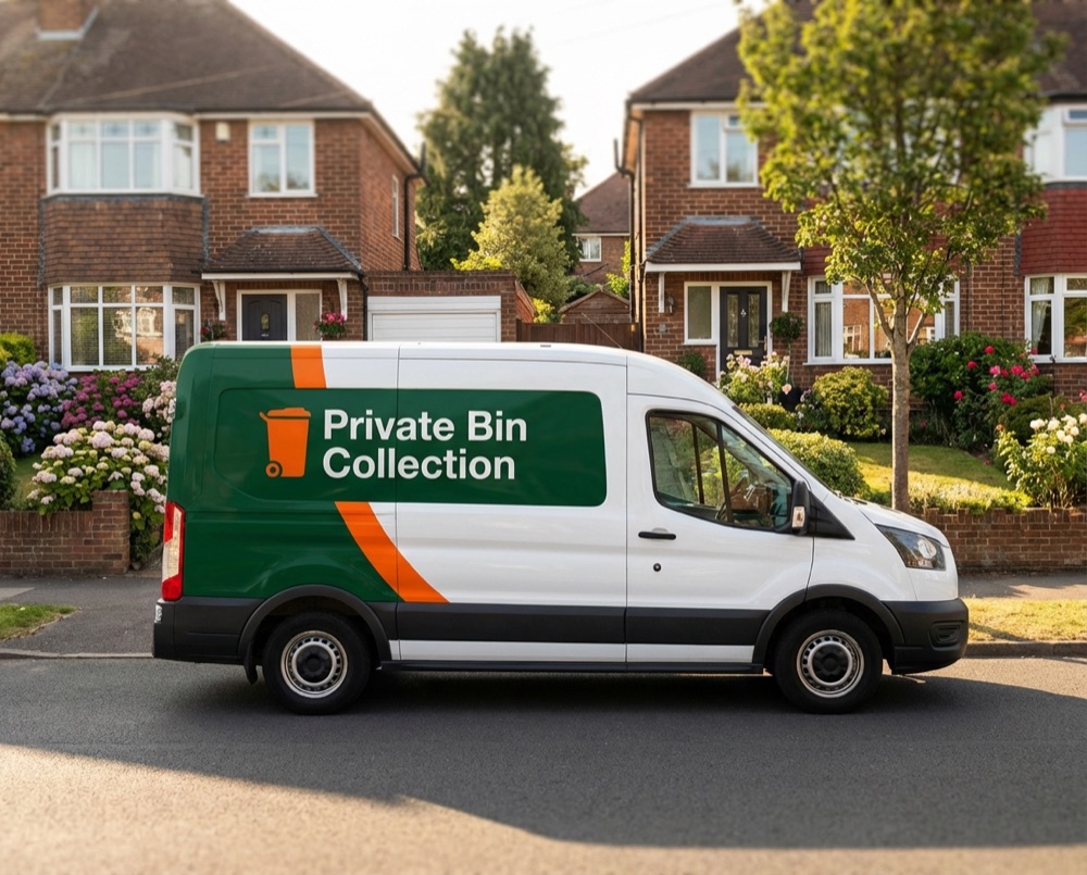 Local bin collection van serving Felpham neighbourhood